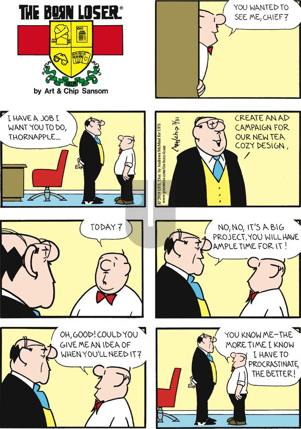 The Born Loser on Sunday March 31, 2019 Comic Strip