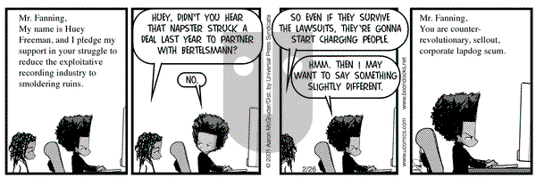The Boondocks on Monday February 26, 2001 Comic Strip