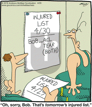 In the Bleachers on Monday April 29, 2019 Comic Strip