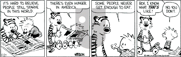 Calvin and Hobbes - Thursday November 27, 1986 Comic Strip