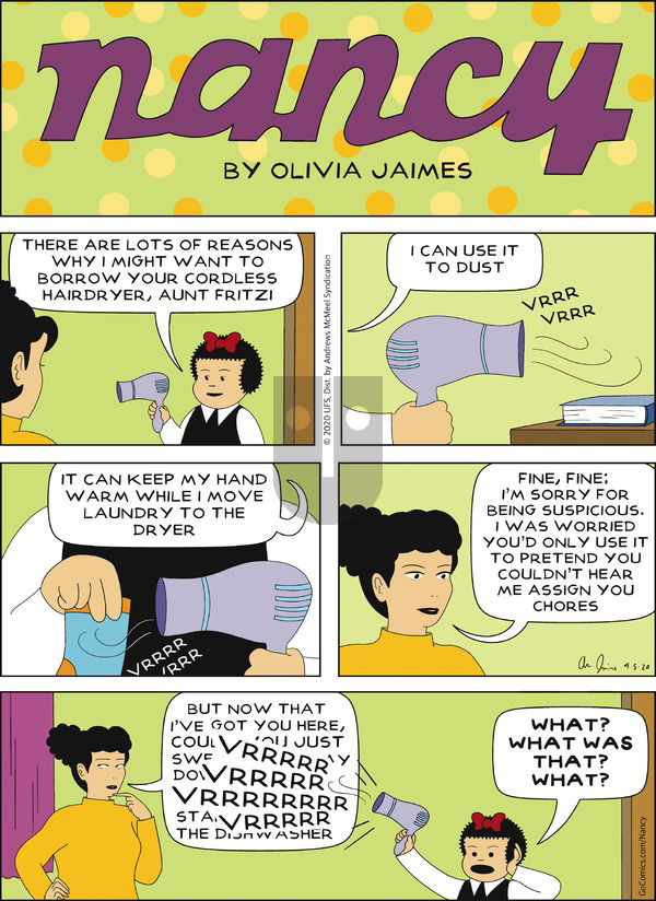 Nancy on Sunday April 5, 2020 Comic Strip