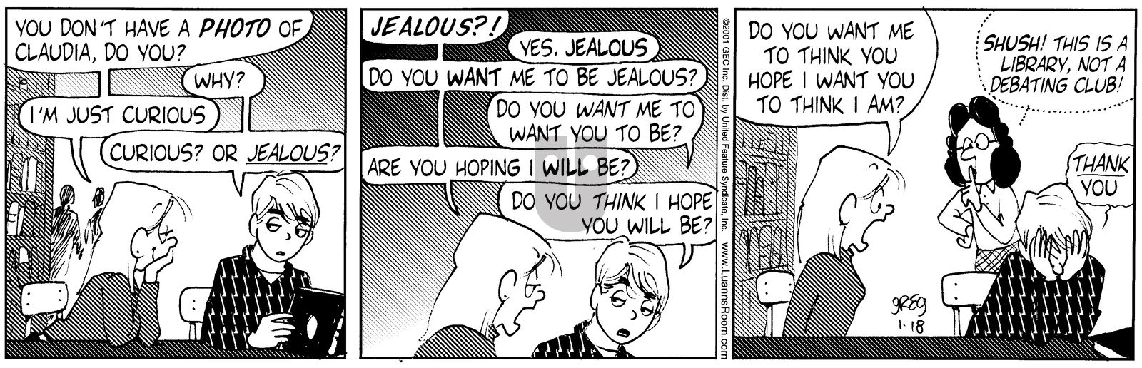 Luann - Thursday January 18, 2001 Comic Strip