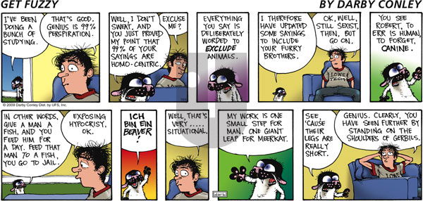 Get Fuzzy on Sunday October 4, 2009 Comic Strip
