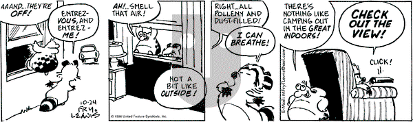 Over the Hedge on Thursday October 24, 1996 Comic Strip