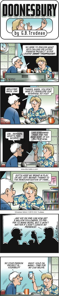Doonesbury on Sunday May 3, 2015 Comic Strip