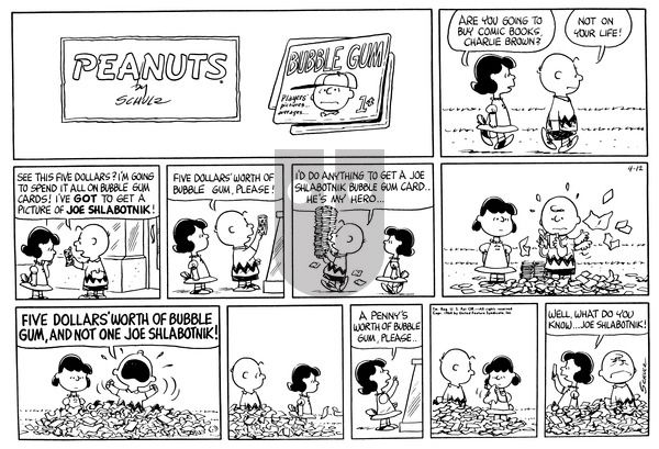 Peanuts on Sunday April 12, 1964 Comic Strip