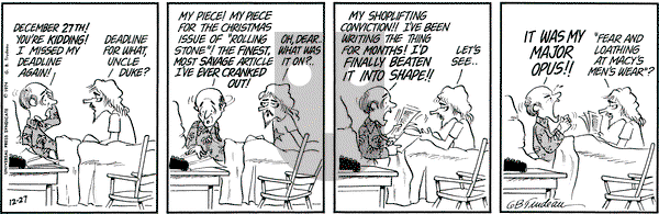 Doonesbury on Friday December 27, 1974 Comic Strip