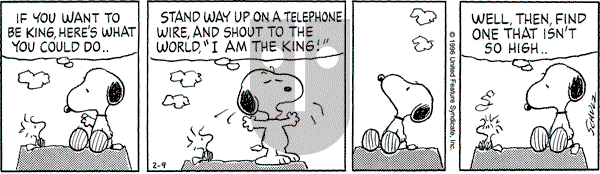 Peanuts - Friday February 9, 1996 Comic Strip