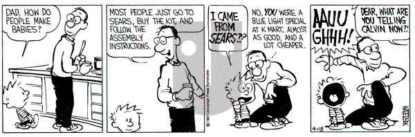 Calvin and Hobbes on Saturday April 18, 1987 Comic Strip