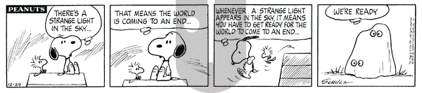 Peanuts on Saturday December 29, 1973 Comic Strip