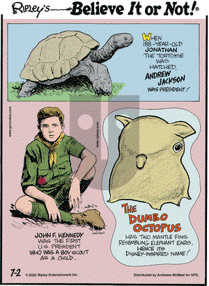 Ripley's Believe It or Not on Thursday July 2, 2020 Comic Strip