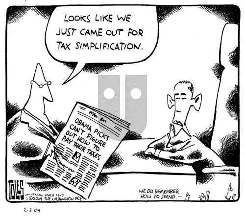 Tom Toles on Tuesday February 3, 2009 Comic Strip