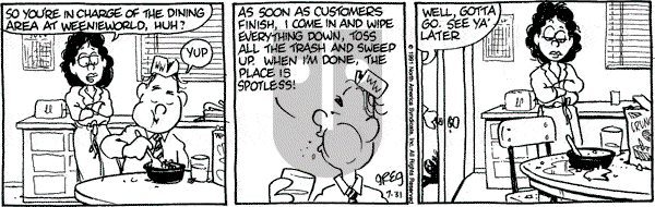 Luann on Wednesday July 31, 1991 Comic Strip