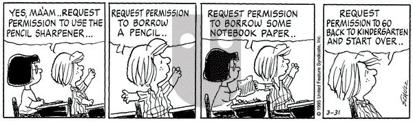 Peanuts on Friday March 31, 1995 Comic Strip