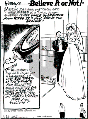 Ripley's Believe It or Not on Monday April 14, 2003 Comic Strip