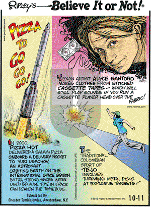 Ripley's Believe It or Not on Friday October 11, 2013 Comic Strip