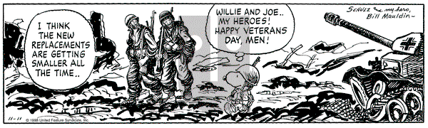 Peanuts on Wednesday November 11, 1998 Comic Strip