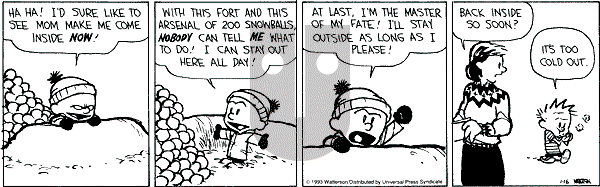 Calvin and Hobbes - Saturday January 16, 1993 Comic Strip