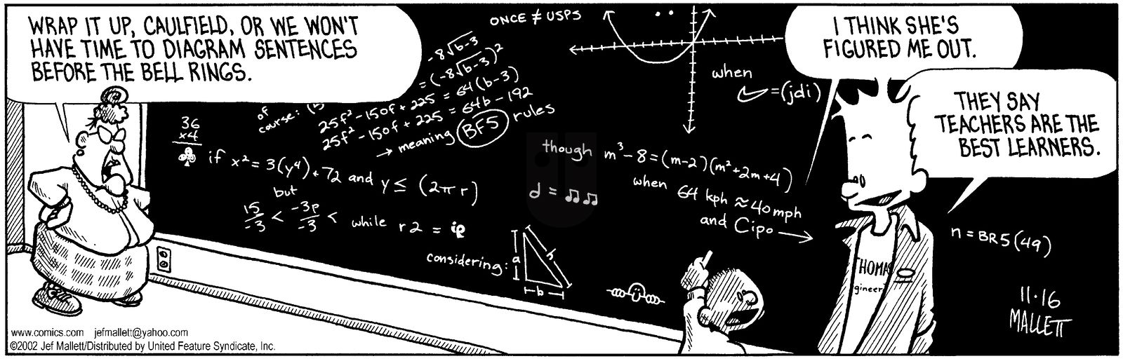 Frazz - Saturday November 16, 2002 Comic Strip