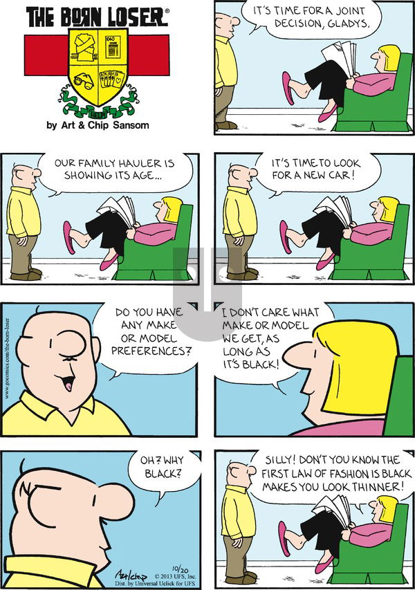 The Born Loser on Sunday October 20, 2013 Comic Strip