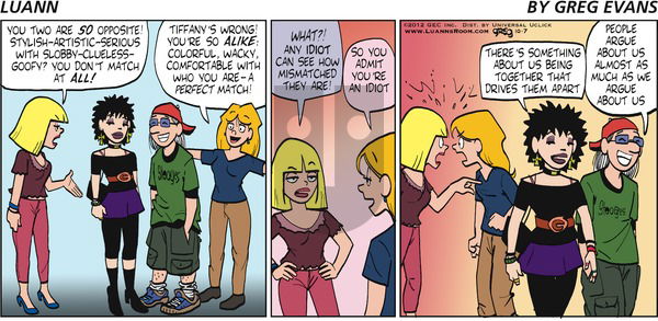 Luann on Sunday October 7, 2012 Comic Strip