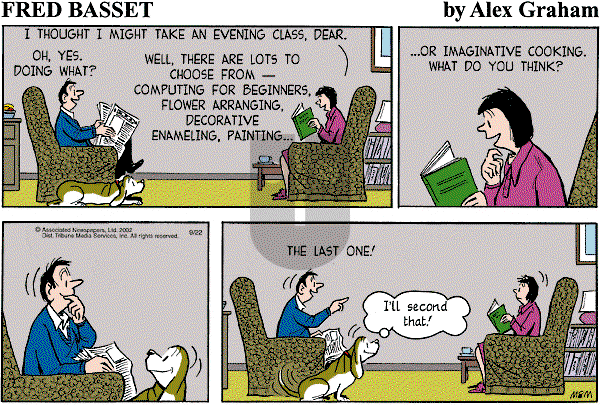 Fred Basset on Sunday September 22, 2002 Comic Strip