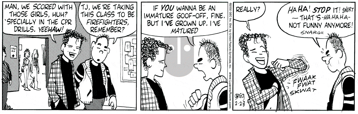 Luann - Thursday February 28, 2002 Comic Strip