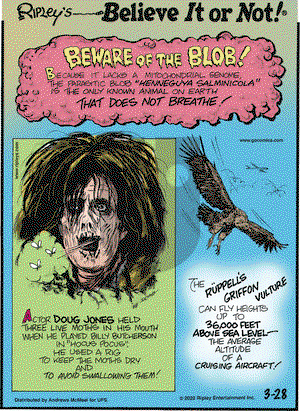 Ripley's Believe It or Not on Saturday March 28, 2020 Comic Strip