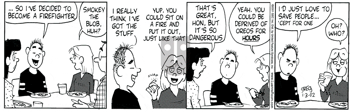 Luann - Thursday January 3, 2002 Comic Strip