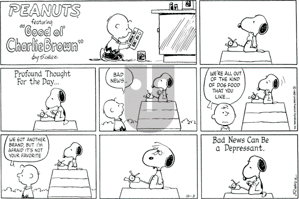 Peanuts - Sunday October 3, 1982 Comic Strip