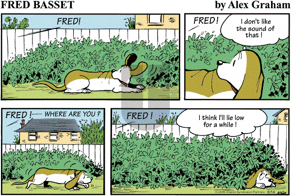 Fred Basset on Sunday August 14, 2005 Comic Strip