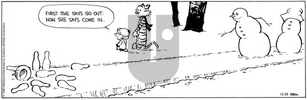 Calvin and Hobbes on Friday December 26, 2025 Comic Strip