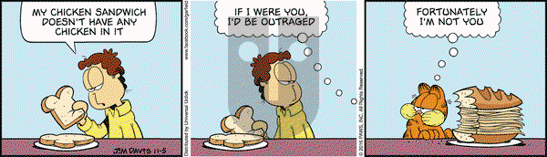 Garfield on Saturday November 5, 2016 Comic Strip