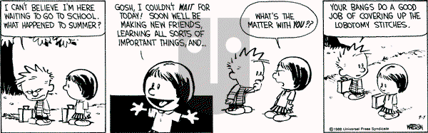 Calvin and Hobbes - Wednesday September 7, 1988 Comic Strip