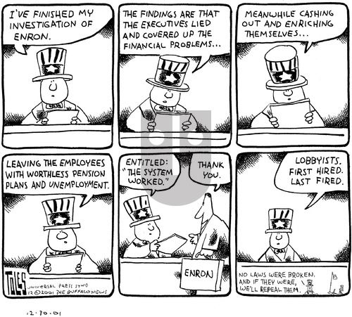 Tom Toles on Sunday December 30, 2001 Comic Strip