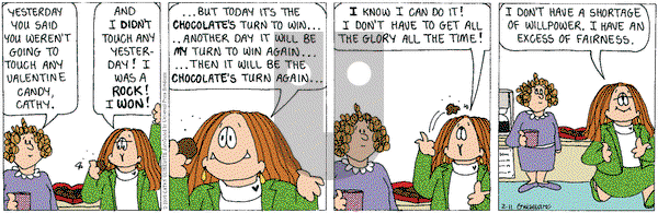 Cathy Classics on Thursday February 11, 1999 Comic Strip