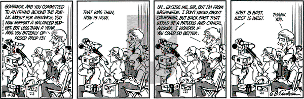 Doonesbury on Saturday April 28, 1979 Comic Strip