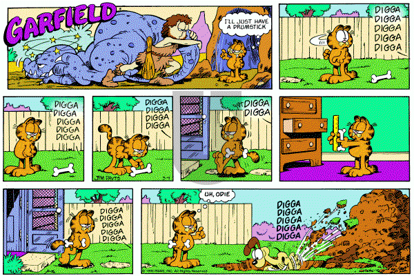 Garfield on Sunday March 4, 1990 Comic Strip