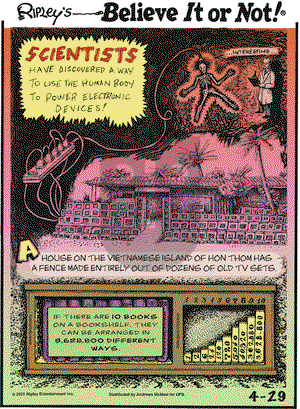 Ripley's Believe It or Not on Thursday April 29, 2021 Comic Strip