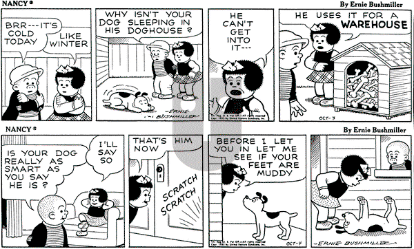 Nancy on Monday October 3, 1955 Comic Strip