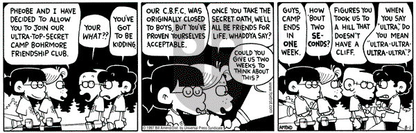 FoxTrot on Friday August 1, 1997 Comic Strip