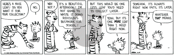 Calvin and Hobbes on Wednesday October 4, 1995 Comic Strip