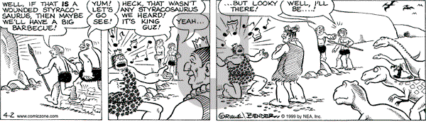 Alley Oop on Friday April 2, 1999 Comic Strip