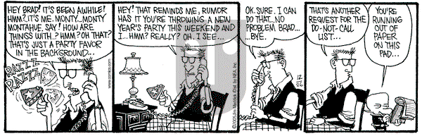 Monty on Monday December 26, 2005 Comic Strip