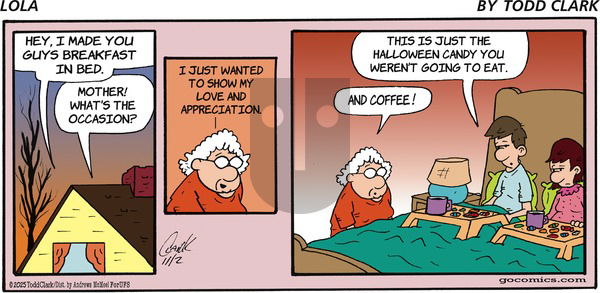 Lola on Sunday November 2, 2025 Comic Strip