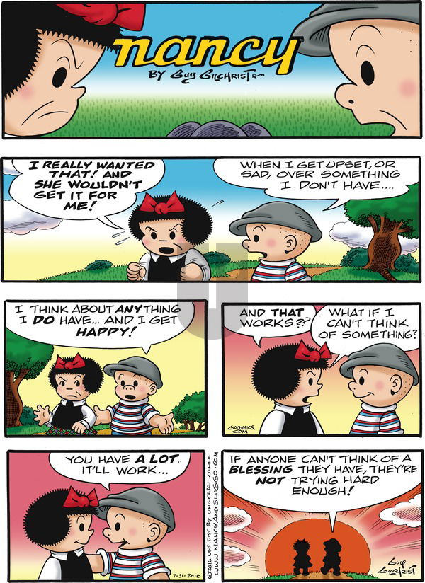Nancy on Sunday July 31, 2016 Comic Strip