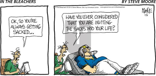 In the Bleachers on Sunday November 4, 2012 Comic Strip