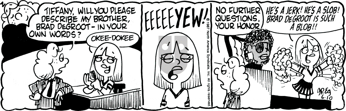 Luann - Wednesday June 10, 1987 Comic Strip