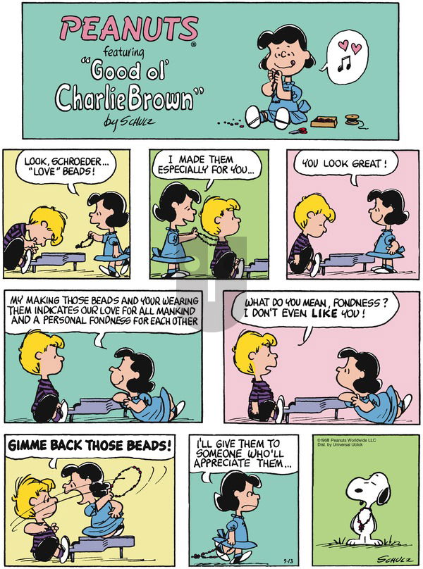 Peanuts - Sunday September 13, 2015 Comic Strip