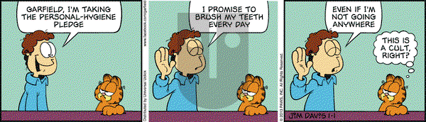 Garfield on Tuesday January 1, 2013 Comic Strip
